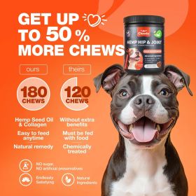 Glucosamine for Dogs Hemp Hip and Joint Supplement for Dogs Glucosamine Chondroitin Chews with MSM Turmeric Collagen for Mobility Bone Skin and C