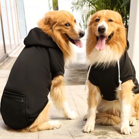 Pet Hoodie For Small Medium Large Dogs; Soft Fleece Dog Clothes With Hat & Pocket; Pet Winter Apparel (Color: Black, size: M)